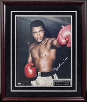 Muhammad Ali Signed Photo in 25x29 Framed Display (PSA/DNA 8)